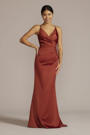 Picture of Satin Spaghetti Strap Mermaid Dress