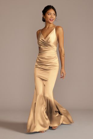 Picture of Satin Spaghetti Strap Mermaid Dress