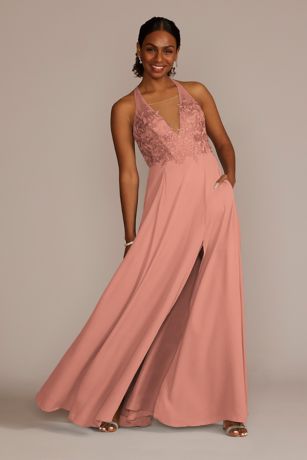 Salmon Colored Bridesmaid Dresses