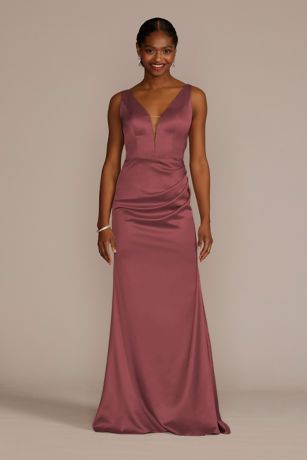 Picture of Stretch Satin Cowl Back Dress