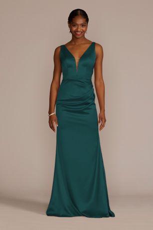 Picture of Stretch Satin Cowl Back Dress