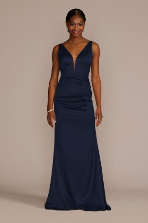 Picture of Stretch Satin Cowl Back Dress