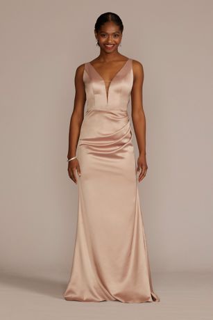 Picture of Stretch Satin Cowl Back Dress