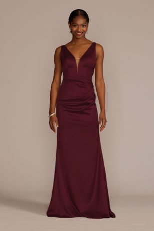 Picture of Stretch Satin Cowl Back Dress