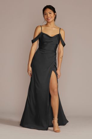 Picture of Charmeuse Cowl Dress with Swag Sleeves