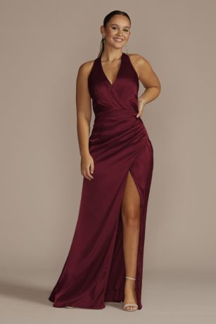 davids bridal burgundy dress