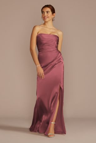 Picture of Strapless Charmeuse Dress with Ruching
