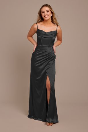 Picture of Charmeuse Cowl Spaghetti Strap Dress