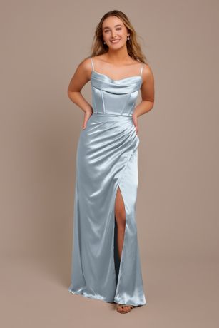 Picture of Charmeuse Cowl Spaghetti Strap Dress