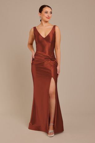 Picture of Sculpting Satin Tank Knot Dress