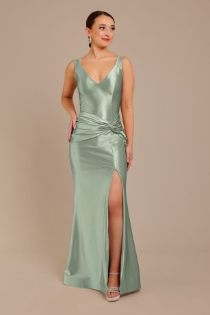 Picture of Sculpting Satin Tank Knot Dress