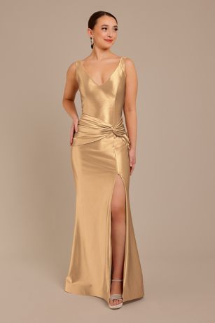 Picture of Sculpting Satin Tank Knot Dress