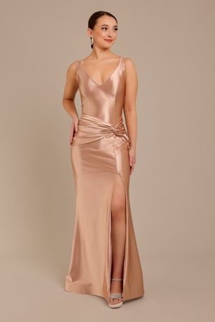 Picture of Sculpting Satin Tank Knot Dress
