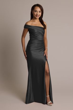 Picture of Sculpting Satin Ruched Sheath Dress