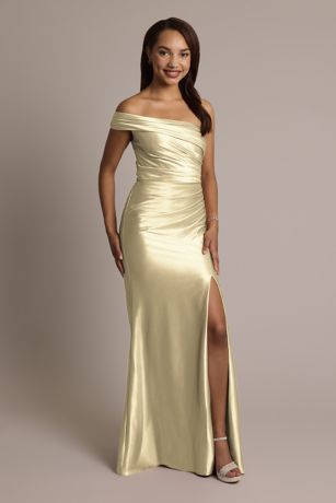 Picture of Sculpting Satin Ruched Sheath Dress
