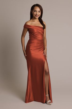 Picture of Sculpting Satin Ruched Sheath Dress