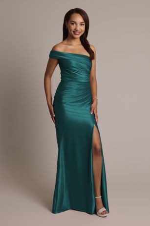 Picture of Sculpting Satin Ruched Sheath Dress