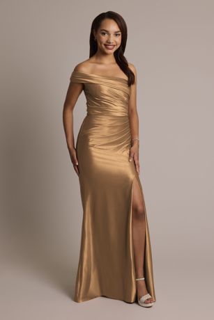 Picture of Sculpting Satin Ruched Sheath Dress