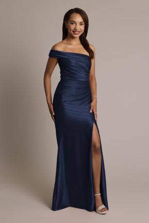Picture of Sculpting Satin Ruched Sheath Dress