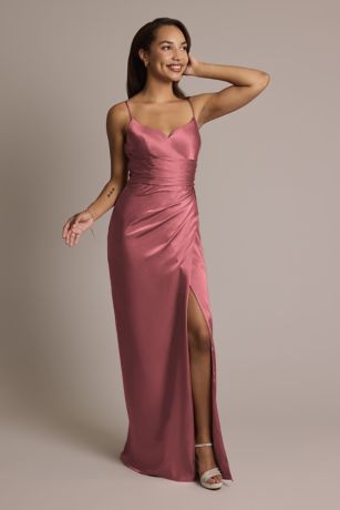 Picture of Charmeuse V-Notch Spaghetti Strap Dress