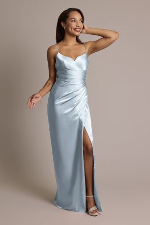 Picture of Charmeuse V-Notch Spaghetti Strap Dress