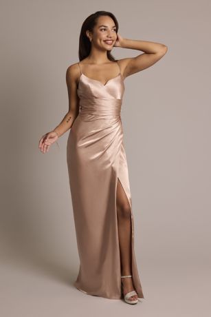 Picture of Charmeuse V-Notch Spaghetti Strap Dress