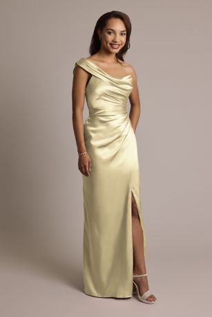 Picture of One-Shoulder Charmeuse Sheath Dress