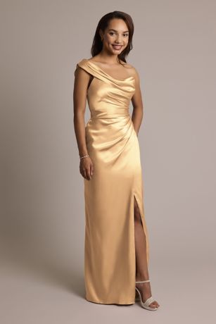 Picture of One-Shoulder Charmeuse Sheath Dress