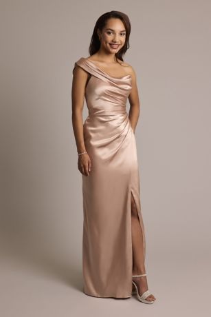 Picture of One-Shoulder Charmeuse Sheath Dress