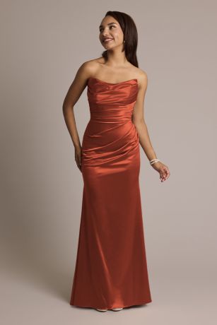 davids bridal burnt orange bridesmaid dresses