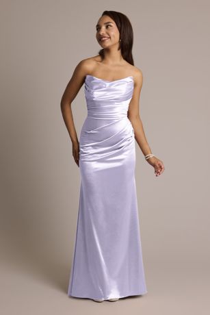 Picture of Sculpting Satin Strapless Mermaid Dress