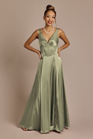 Galina Signature Charmeuse Corset Bodice Tank Dress