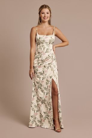 Picture of Floral Print Charmeuse Corset Sheath Dress