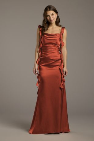 Picture of Charmeuse Ruffle Cascade Sheath Dress