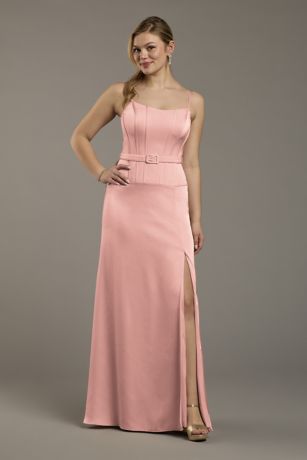 Picture of Matte Satin Drop Waist Corset Dress