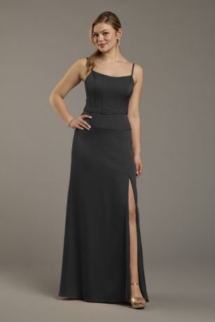 Picture of Matte Satin Drop Waist Corset Dress