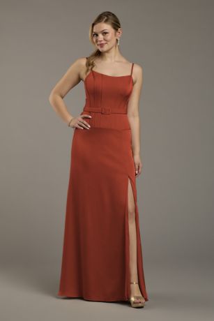 Picture of Matte Satin Drop Waist Corset Dress