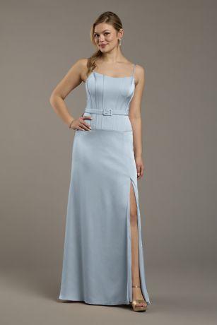 Picture of Matte Satin Drop Waist Corset Dress
