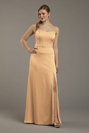 Picture of Matte Satin Drop Waist Corset Dress