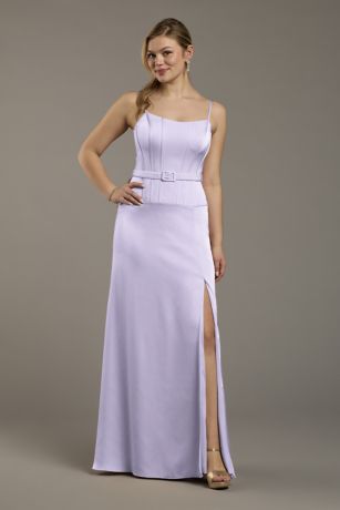 Picture of Matte Satin Drop Waist Corset Dress