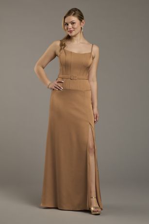 Picture of Matte Satin Drop Waist Corset Dress