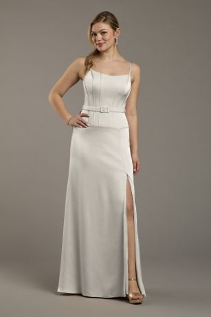 Picture of Matte Satin Drop Waist Corset Dress