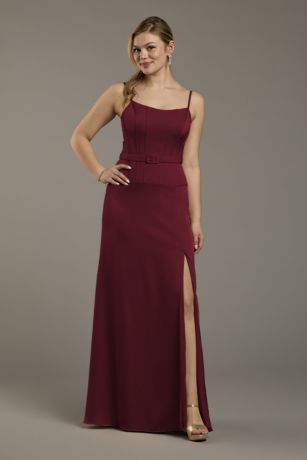 Picture of Matte Satin Drop Waist Corset Dress