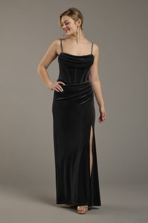 Picture of Velvet Corset Bodice Spaghetti Strap Sheath Dress