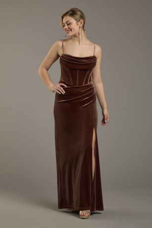 Picture of Velvet Corset Bodice Spaghetti Strap Sheath Dress