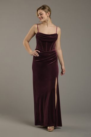 Picture of Velvet Corset Bodice Spaghetti Strap Sheath Dress