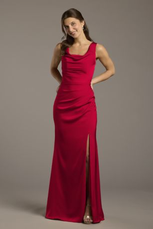 Picture of Matte Satin Cowl Neck Sheath Dress
