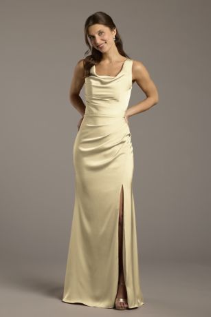 Picture of Matte Satin Cowl Neck Sheath Dress