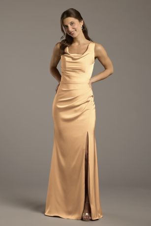 Picture of Matte Satin Cowl Neck Sheath Dress