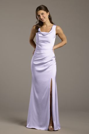 Picture of Matte Satin Cowl Neck Sheath Dress